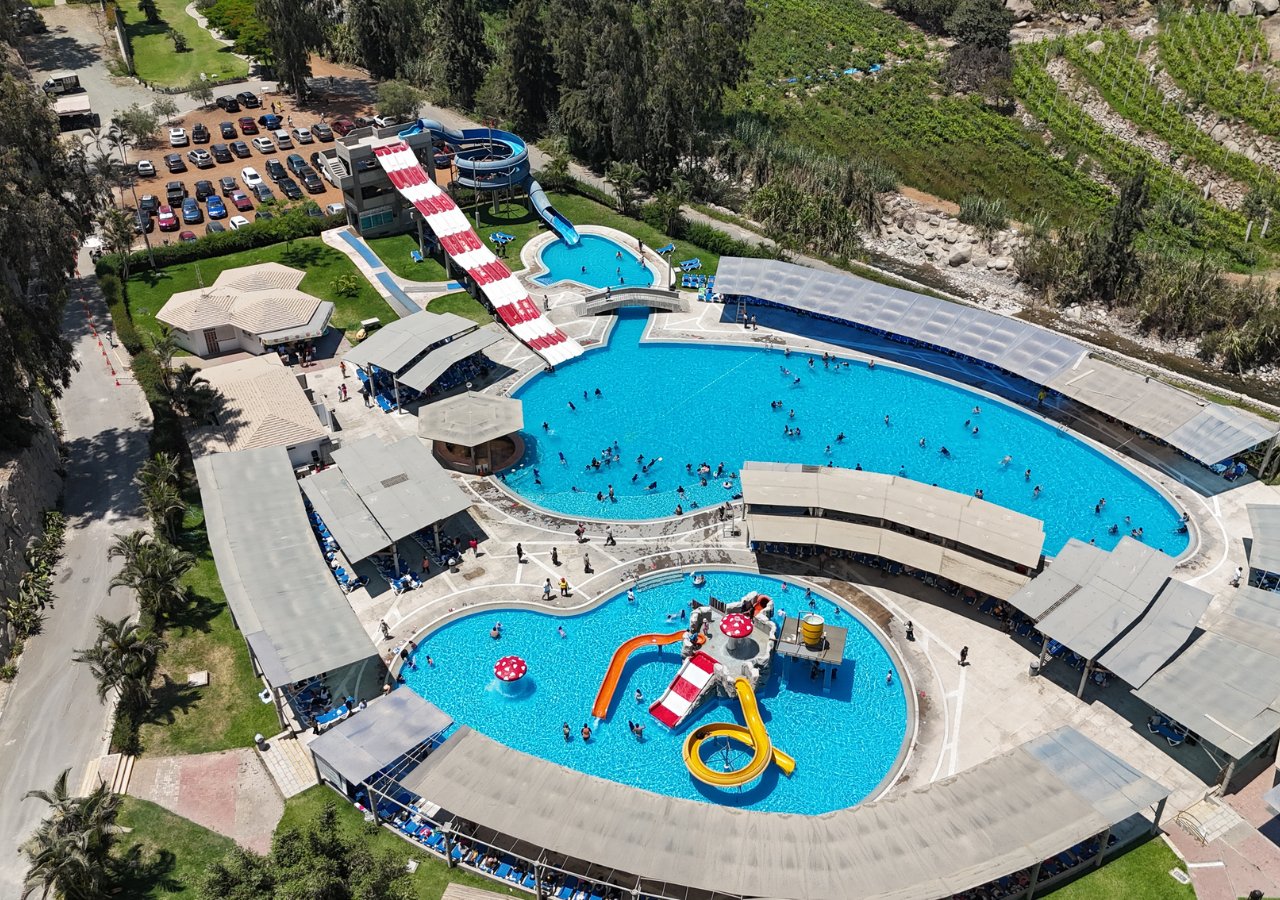 Vista aérea del parque acuático de Kankay Resort